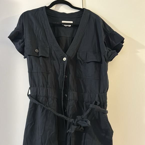 Black Anthropologie ruffle jumpsuit size XL - Picture 6 of 7